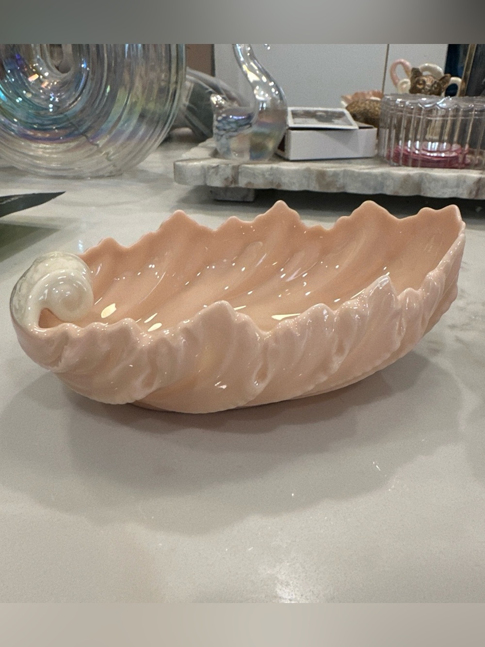 2 Vintage LENOX Large Vanity Dish Acanthus Leaf Nautilus Shell Candy USA - Picture 4 of 5